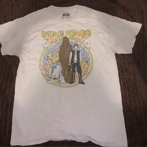 Disney Star Wars Han Solo & Chewy beige graphic short sleeve tshirt size medium